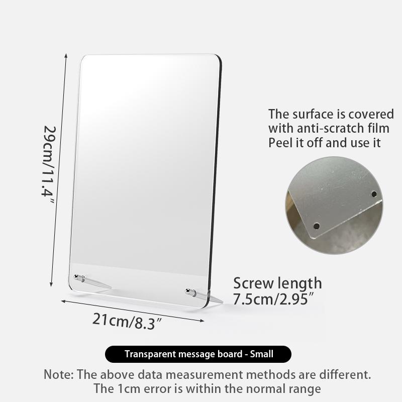 Schreibtisch-Nachrichtentafel Acryl transparente Notiztafel Büro-Memo-Board beschreibbar Zuhause-Memo-Board magnetische Schreibtischplatte