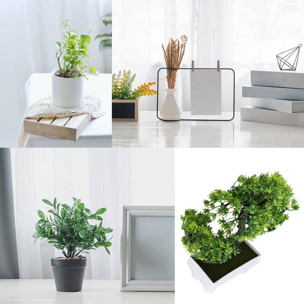 Easy Maintenance Artificial Flower Mini Bonsai Plastic Plant Realistic Design