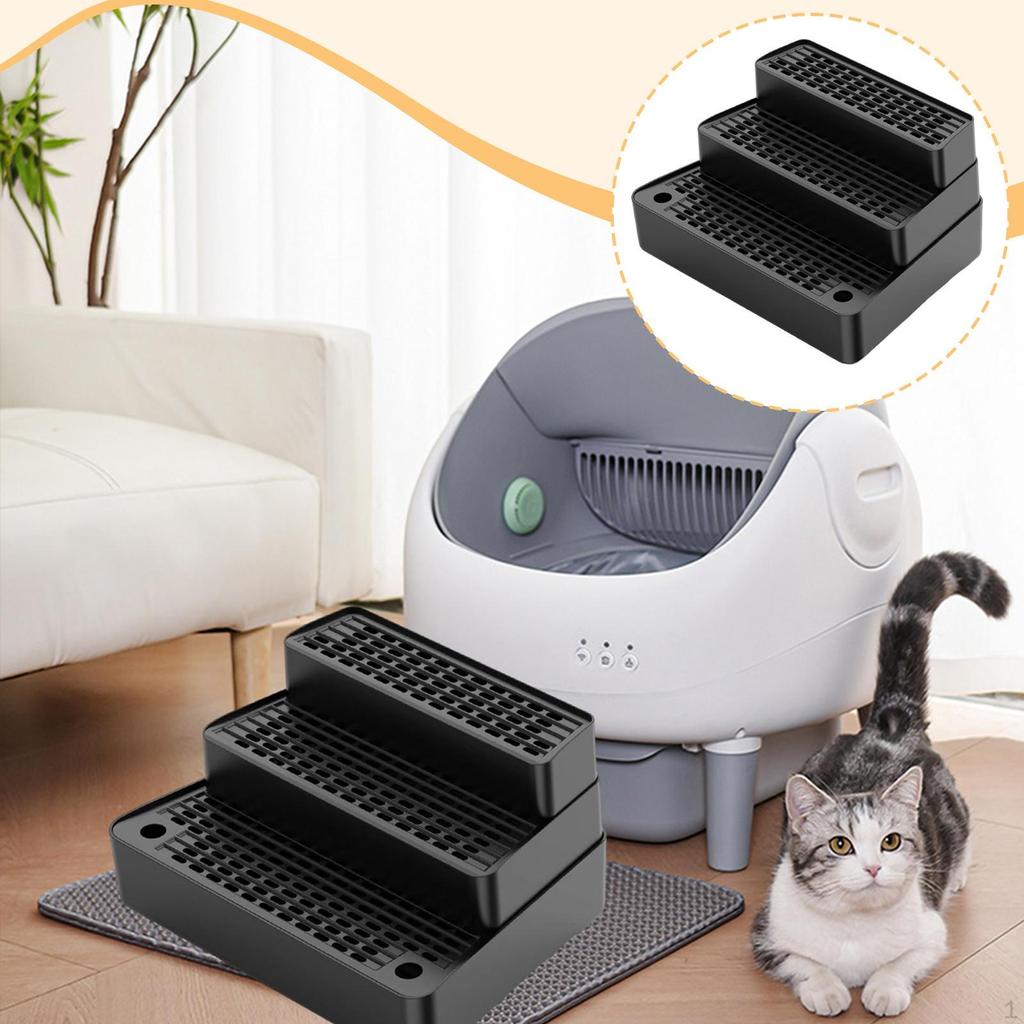 Rampe Trittbrett Abnehmbare Matte Waschbares Kissen Leicht zu Verschmutzen Treppe 3 Stufen für Kleine Ältere Katzen Innenbereich