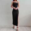 2024 Summer Women's Sexy Spaghetti Strap Backless Bodycon Sheath Dress