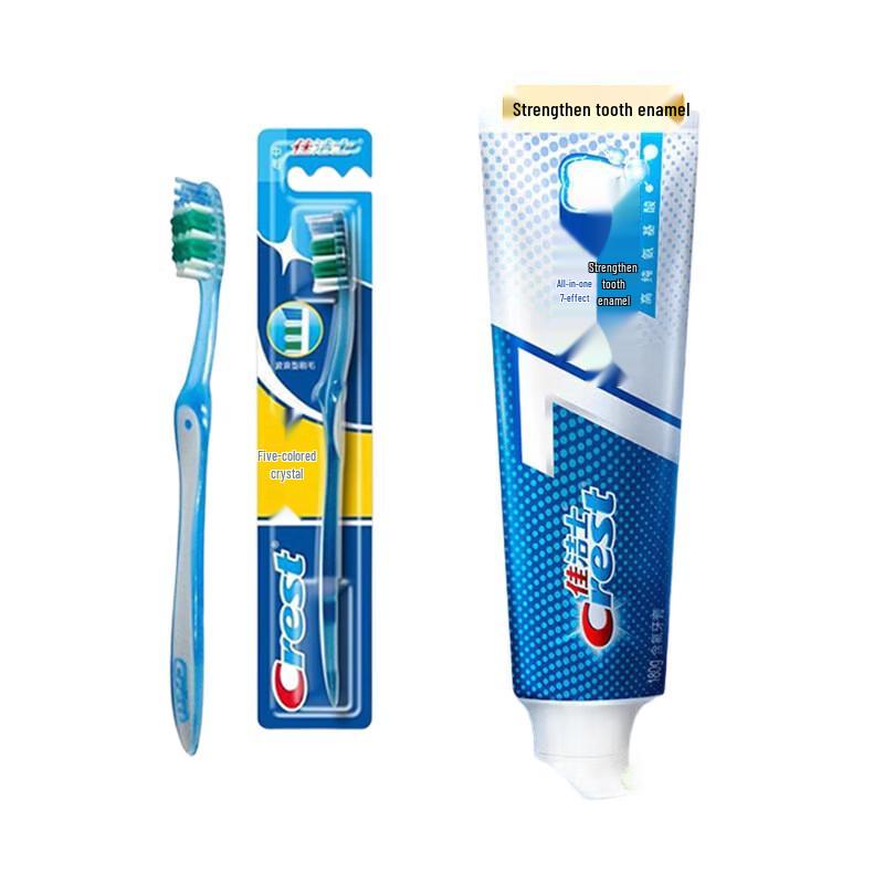 Crest Soft Bristle Toothbrush & Enamel Strengthening Toothpaste Set