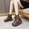 Leather mesh hollowed out Martin boots women's 2025 new summer, autumn and winter soft-soled net boots versatile breathable flat bottom thin