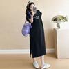 2026 new short-sleeved t-shirt skirt women's Korean version loose large size casual and thin flying sleeves split-ended dress long dress