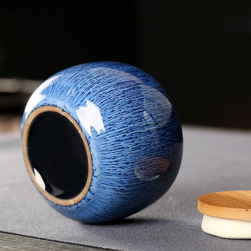 250ml Te Förvaringstank Enfärgad Keramisk Förseglad Burk Kinesiskt Hushåll Kök Te Godis Kaffe Förvaringsbehållare Te Burk