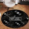 Music Round Area Rug,  Colored Piano Keys Notes, Non-Slip Floor Mat Carpet for Bedroom Living Room Study Playing Classroom Decor