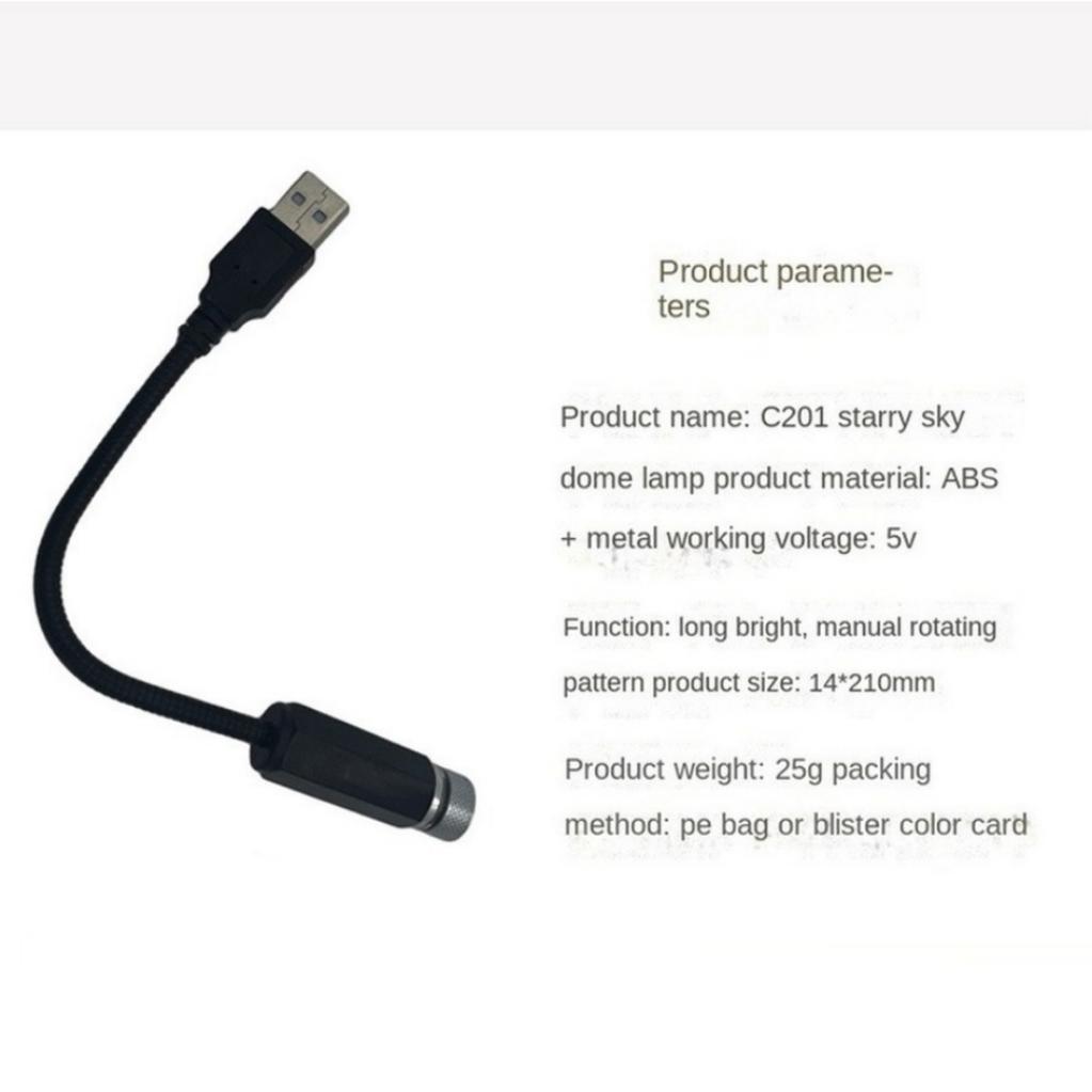 Mini LED Car Roof Star Night Light Projector Atmosphere Galaxy Lamp USB Decorative Adjustable for Auto Roof Room Ceiling Decor