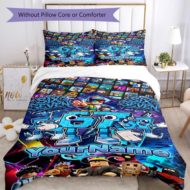 Roblox 491 Customize Your Name Bedding Set Breathable Duvet Cover with Pillowcases Home Decoration Birthday Gift