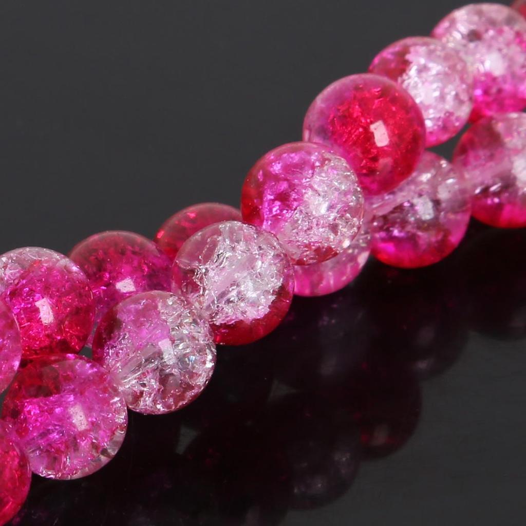 4/6/8/10mm High Quality Crackle Design Glass Beads Colorful Smooth Round Beads For Jewelry Making DIY Bracelet Necklace Earring