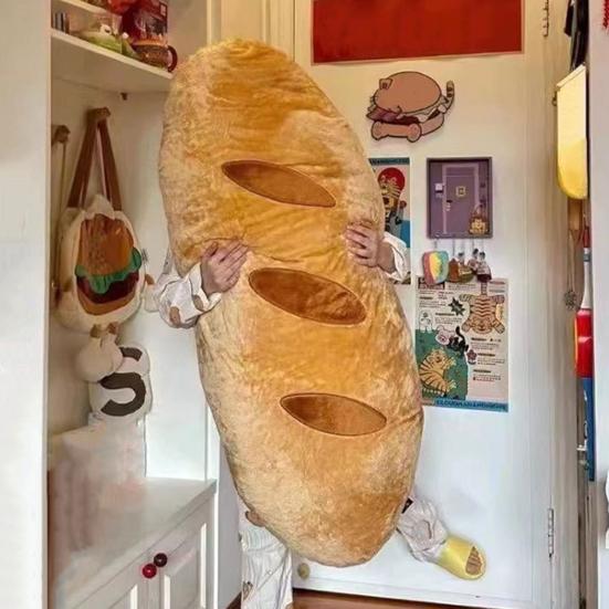 Baguette Pillow Cuddly Stuffed Bread Plush Toy Funny Baguette Shape Throw Pillow Christmas Gift for Girls Boys Sofa Bed Couch Use