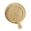 Japanese Style Bamboo & Wood Pizza Board - Round Tray with Handle (8", 9", 10")