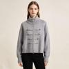 Women's Military Style Casual Loose Zip-Up Knit Cardigan Sweater