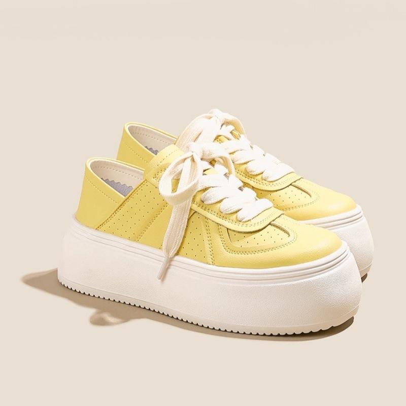 

Thick baseplate shoes inner height increase new women versatile soft sole white shoes casual sports 40