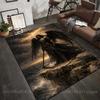 1PC Dark-winged angel on cliff Print Carpet Rug for Living Room Bedroom Sofa Doormat Home Decor Non-slip Floor Mat