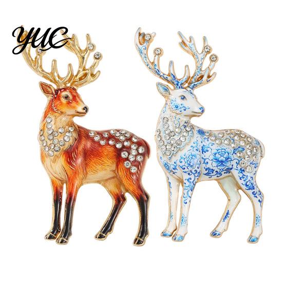 Blazers Rhinestone Brooch Christmas Reindeer with Rhinestones, Animal Lapel Pin for Women Elk Men, Dresses Scarves Jewelry Accessory Weddings Parties