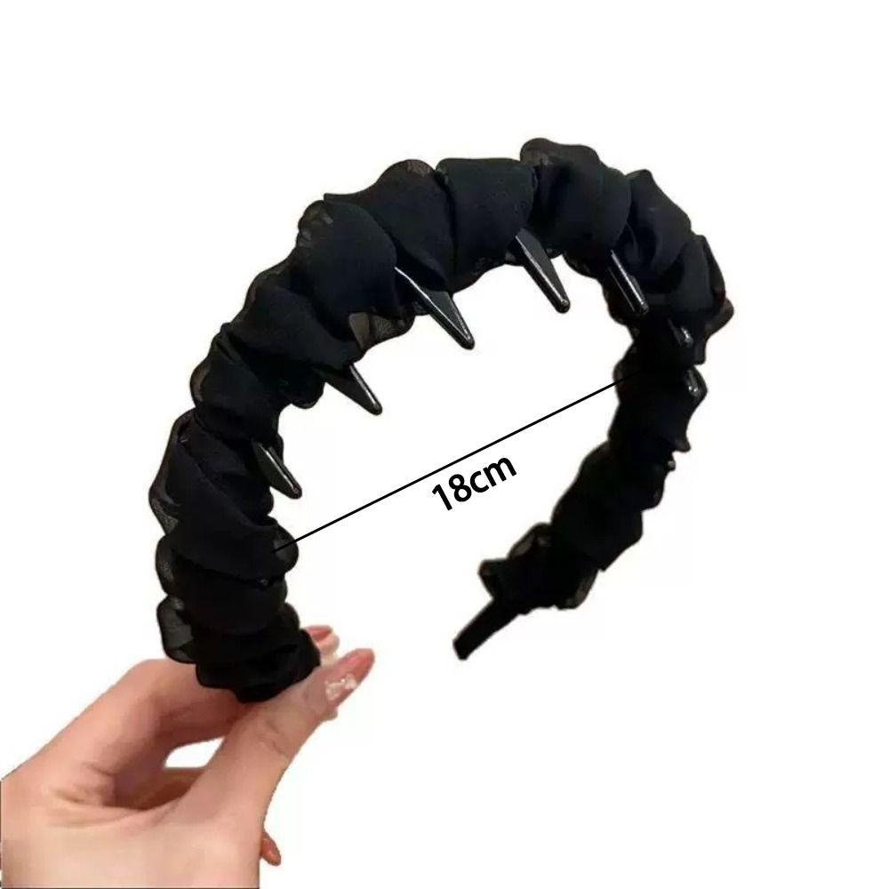 Lace Mesh Hair Hoop Solid Color Headwear Fashion Headband  Women