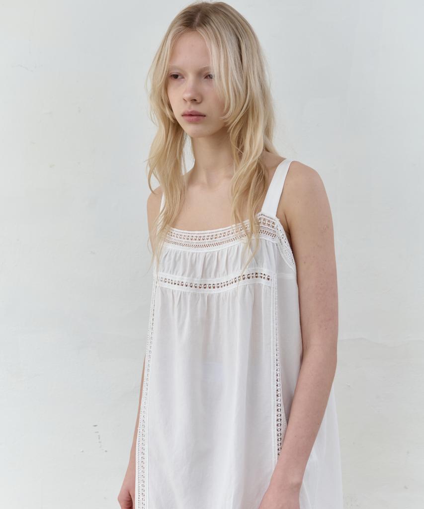 Seolan Sleeves Lace Dress_White