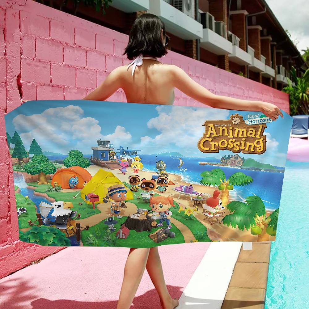 A-Animal C-Crossing Beach Towel Colorful Bath Towels For Girl Microfiber Quick Dry Custom Sand Free Beach Yoga Spa Gym Pool
