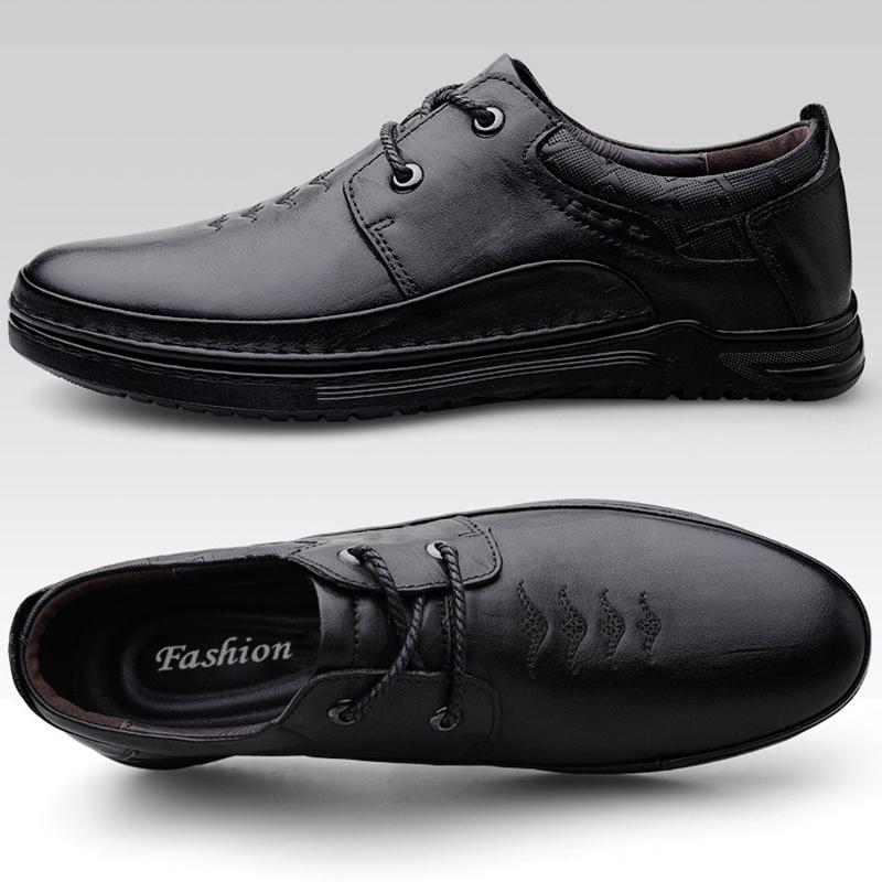 Модные мужские деловые кожаные туфли из натуральной воловьей кожи — фото 6