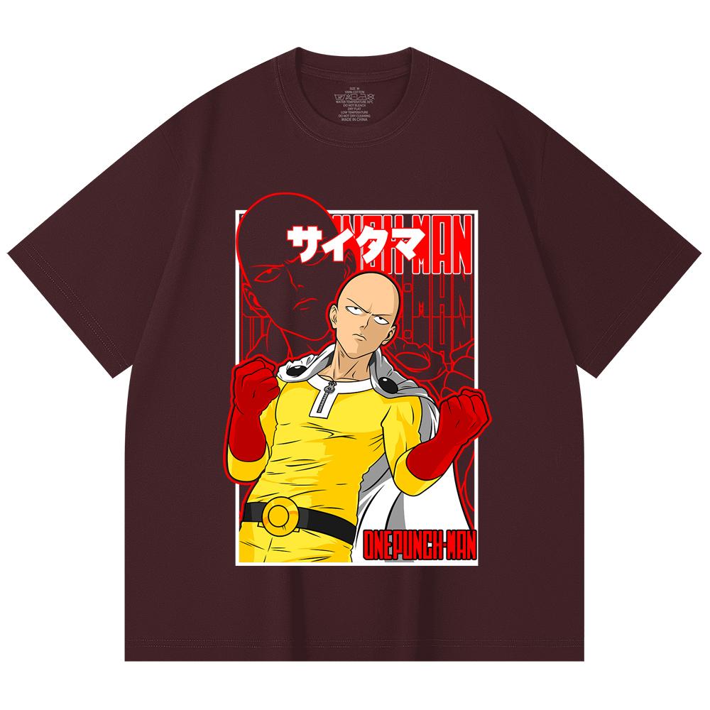 

230 Gsm 100% Cotton One Punch Man V7 Saitama Print Unisex Heavy Cotton T Shirt 2XL