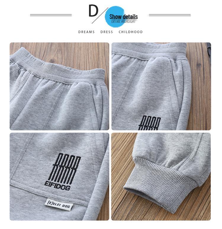 Boys' Plush Fleece Sweatpants - 2025 Autumn/Winter Collection: Thick, One-Piece, Loose Fit for Older Kids