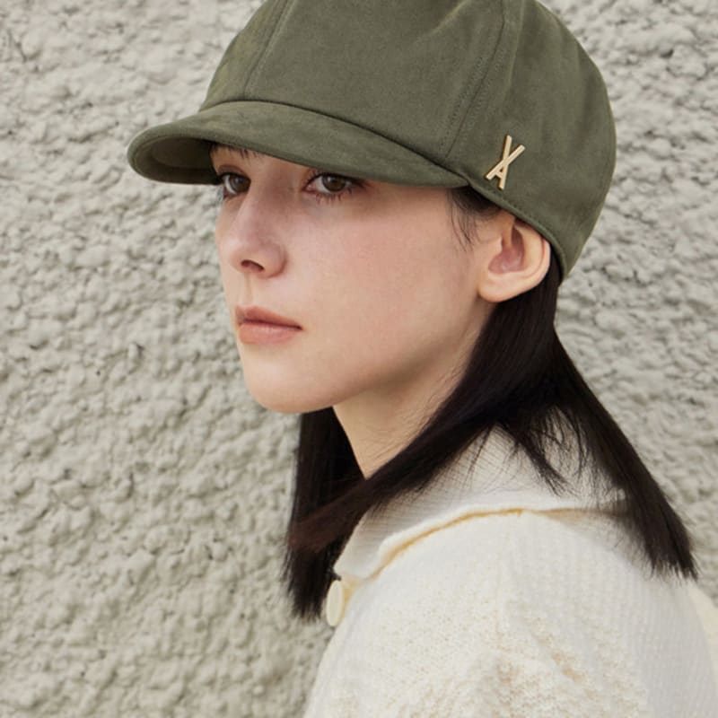 VARZAR VA Studded Easy Fit Newsboy Cap Khaki
