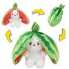 Original Bunny Plush Toy Cute Fruit Rabbit Stuffed Fruit Transform Cuddly Bunny Soft Doll for Kids Birthday Christmas Gift