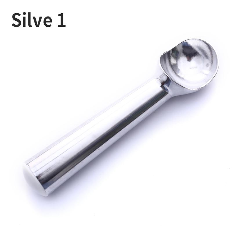 

Нержавеющая силиконовая ложка для мороженого Портативный алюминиевый сплав Anti-Feeze Ice Maker серебряный