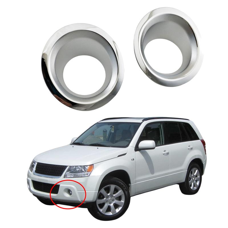 Silver Chrome Car Fog Lamp Cover Trim Frame Moulding Car Light Accessories For Suzuki Vitara Grand 2006 2007 2008 2009 2010 2011