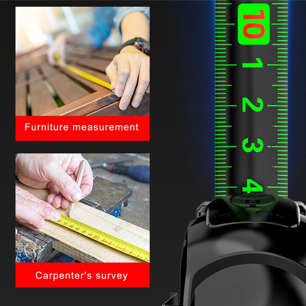 5/7.5/10m Self Locking Steel Tape Measure Black Fluorescent Tape Thickened Wear Resistant Fall Resistant Measuring Tape