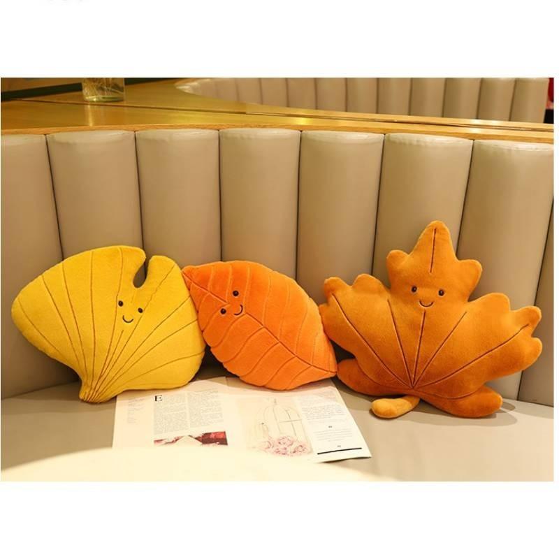 Cozy Leaf Pillow Plush Toy Decorative Cushion For Kids Room Green Plant Decor