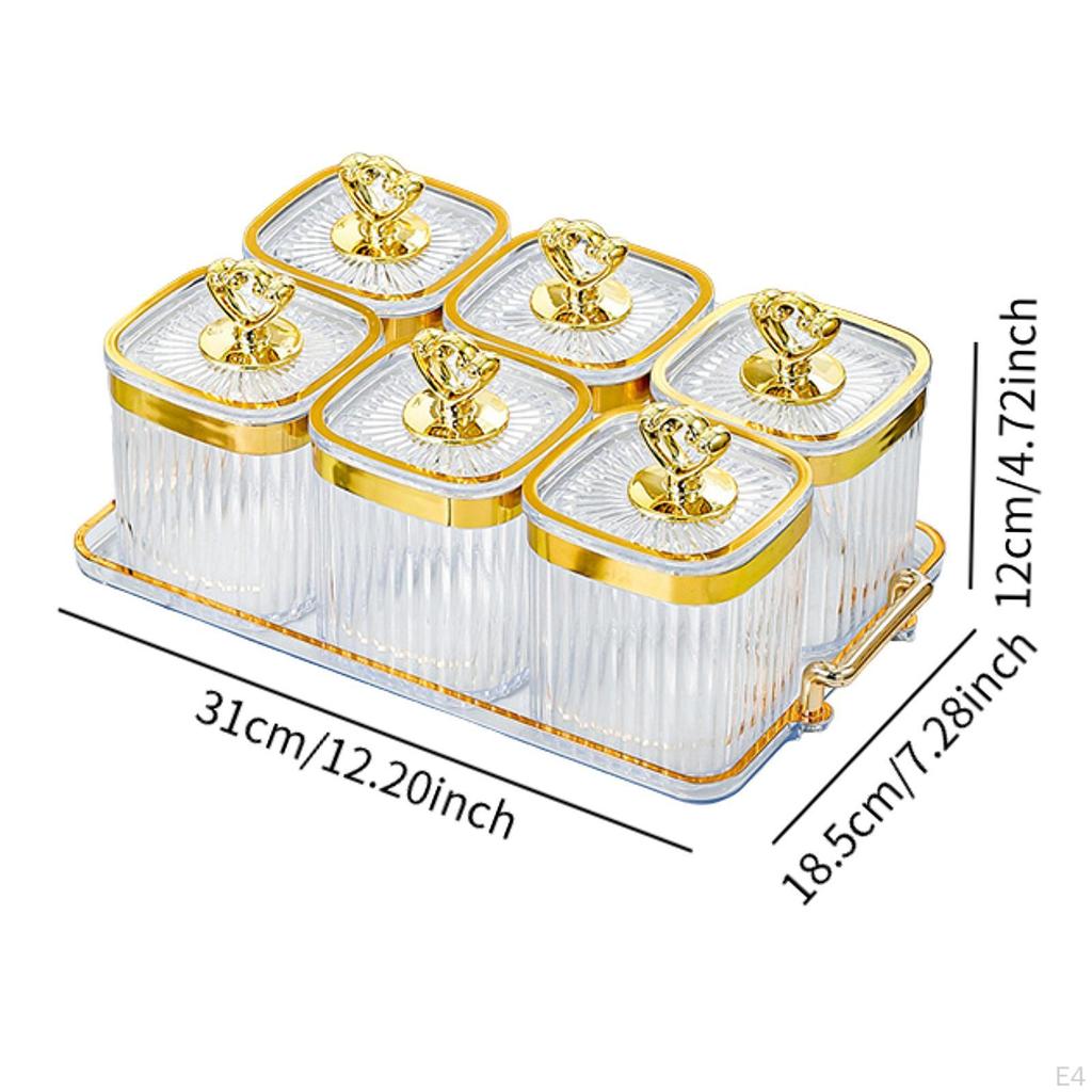 Appetizer Dish with Lid, Compartmentalized Fruit Serving Tray for Celebrations