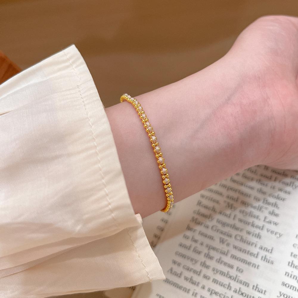 

Decorative Red Thread Weaving Bracelet Bring Lucky Versatile Red Hand Rope Braided Rope Bracelet Multicolor Round Beads Bracelet