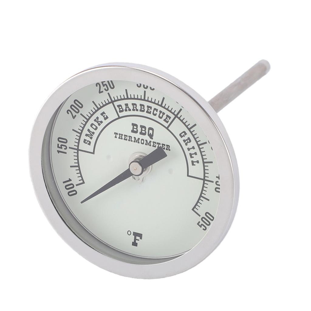 BBQ Grill Thermometer 304 Stainless Steel 100 To 500 Fahrenheit  3.3 Inch Glow Dial Barbecue Temperature Gauge for