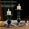 European Vintage Iron Candlestick, Black Classic Pillar, 2 Sizes for Home/Wedding Decor Candle Base Pallet