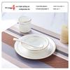 Huihuang Jingdezhen Service de Table en Céramique 4 Pièces Bordé d'Or