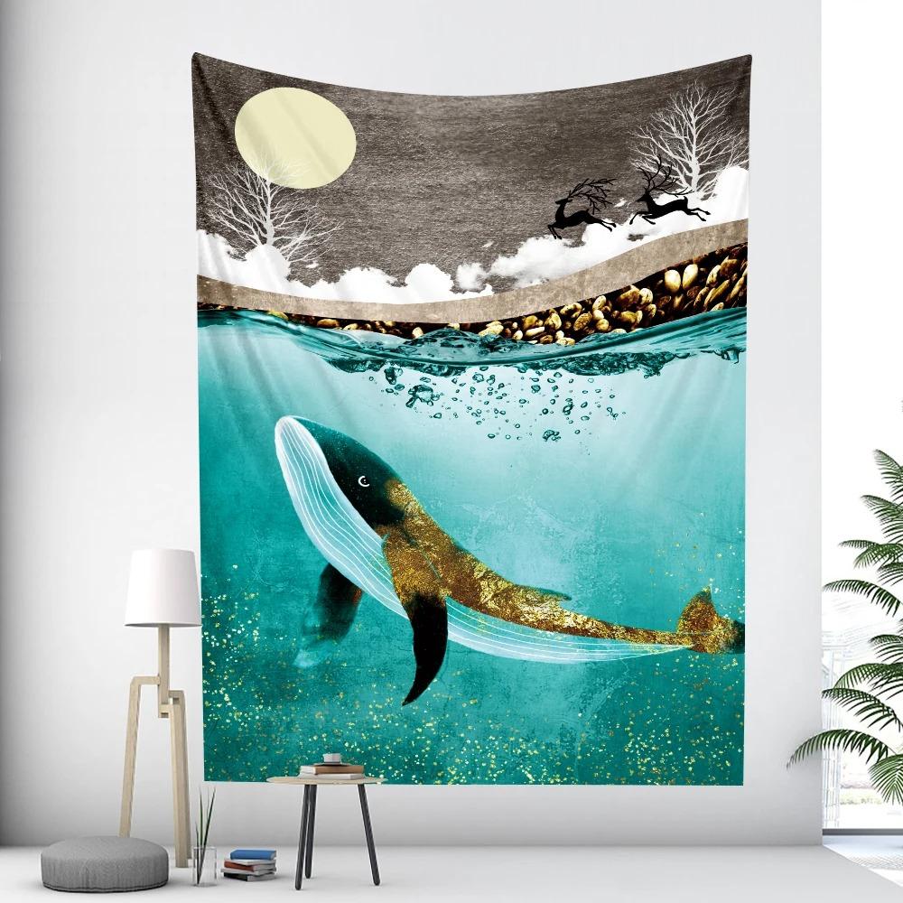 Dream Whale Home Decoration Wall Hanging Home Wall Decoration Tapestry Office Living Room Tapestry