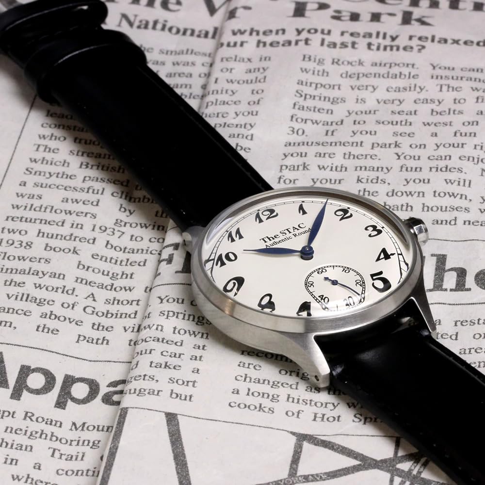 The STAC Made In Japan Domestic Watch 36mm Classic Retro Unisex White Black Leather [The Stack] Men's Women's ST-AR002