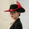 Felt Feather Stage Cap Artificial Feather Masquerade Headwear Cavalier Top Hat  Stage Performance
