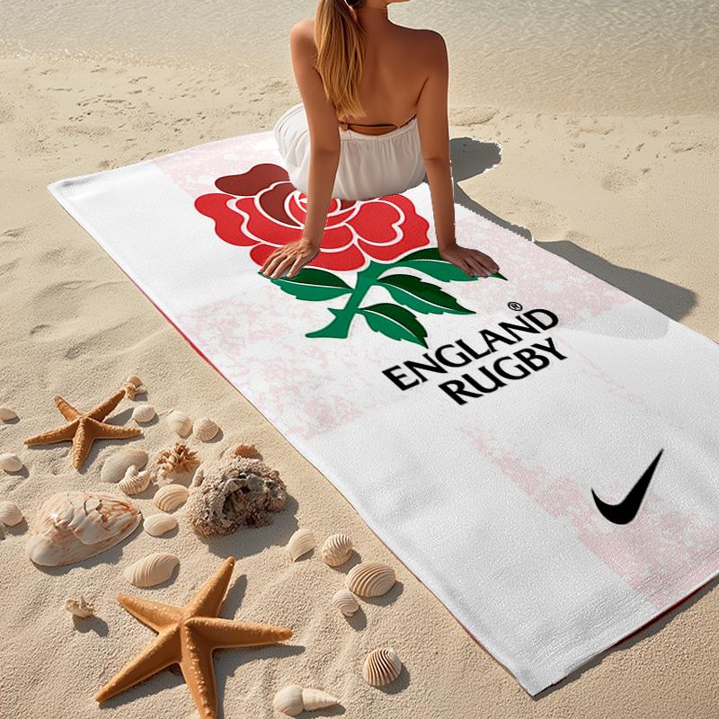 Ultra-Soft Beach Towel with England Rugby Theme,Ideal for Pool - Camping, Diving - Perfect Travel Essential, Vibrant Beach Towel.