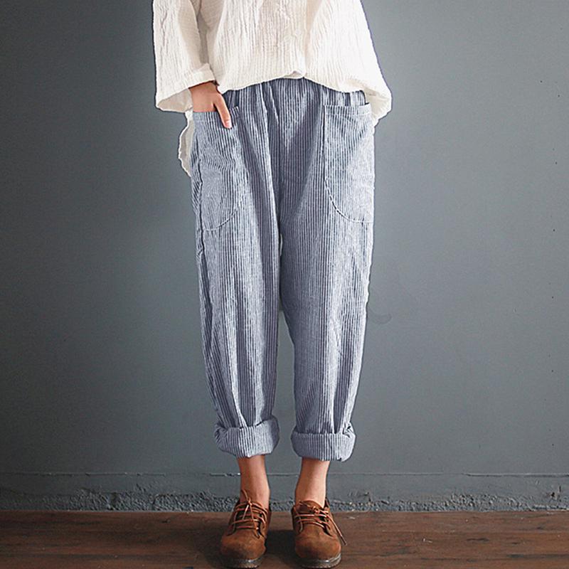 Vintage Harem Pants Women Casual Loose Pockets Pant Autumn Fashion Streetwear Female Harajuku Trousers Plus Size
