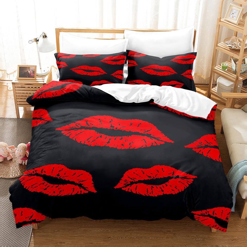 Couple Duvet Set King Queen Full-size 3D Moon Dance Elegant Polyester Duvet Set for Boys, Girls, Teenagers Bedding Set