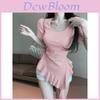 Romantic French Style Ruffle Blouse With 3d Print For Summer Casual Wear