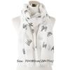 with Frayed Hem Animal Scarf Polyester Puppy Shawl Wrap New Design Dog Print Scarf
