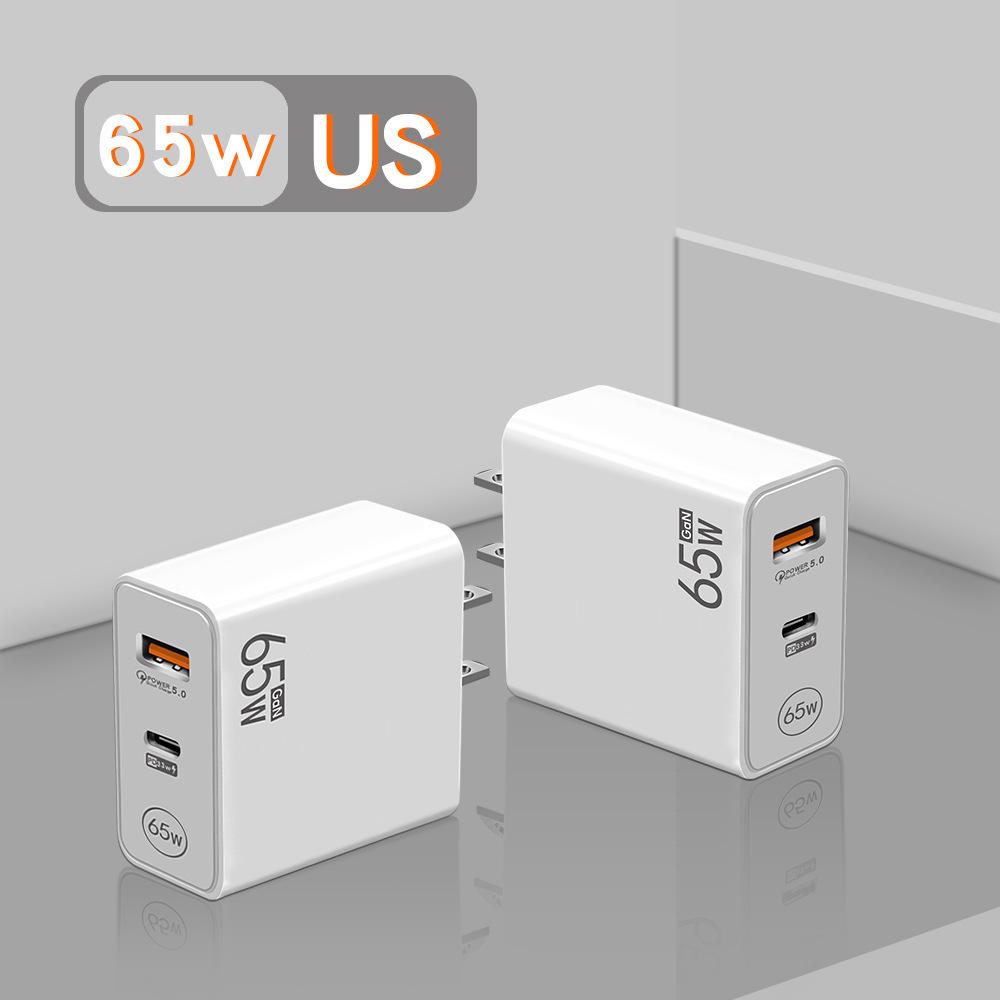 65W GaN Charger: PD Fast Charge, QC3.0 Universal for Phones and Laptops