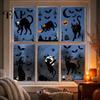 Indoor Seasonal Glass Art 6 Sheets/Set Black Cat Window Stickers, Adhesive Free Static Clings, No Residue Holiday Decorations Halloween Bat