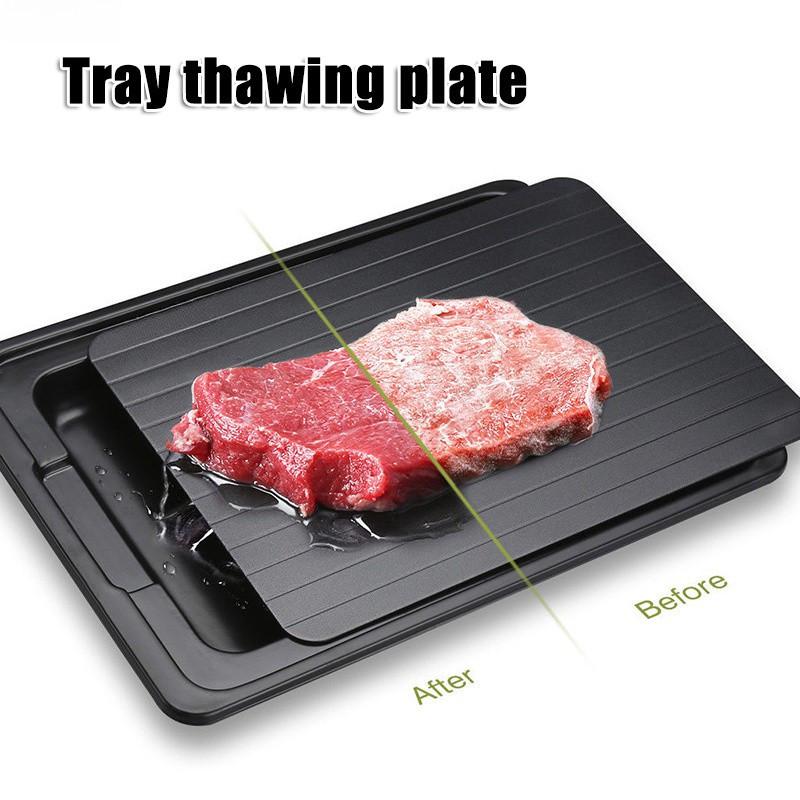 Haushalt Schnelles Auftauen Tablett Aluminium Lebensmittel Auftauplatte Brett Küche Gefrorenes Fleisch Auftauwerkzeug