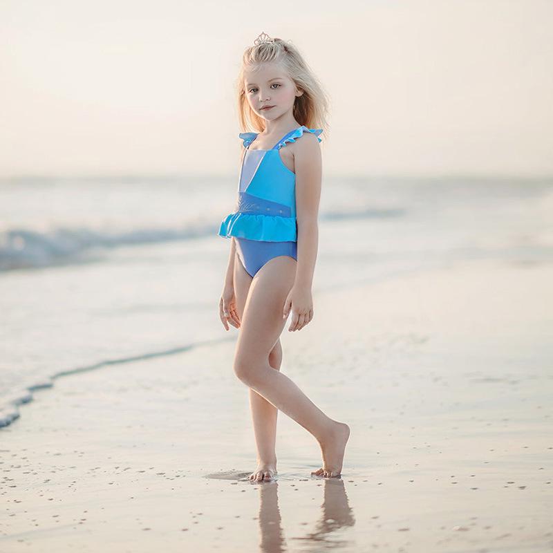 2026 Girls' Disney Princess One-Piece Swimsuit: Cinderella, Snow White & Rapunzel Design