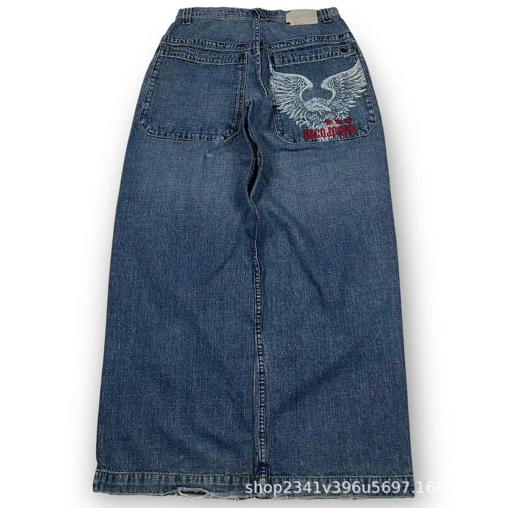 2024 Spring/Autumn Retro Y2K Embroidered American Hip-Hop Men's Jeans