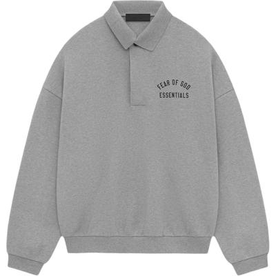 Essentials Fleece Polo Dark Heather Men Tops Grey 192BT244391F