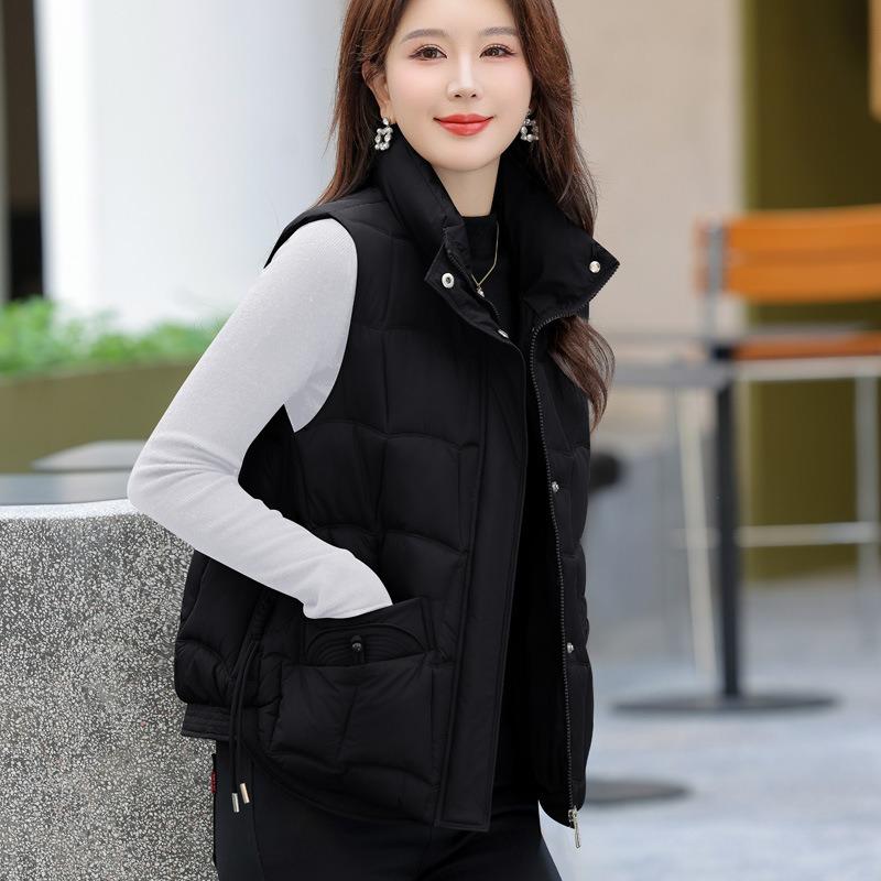 Fashion short down cotton vest women's autumn and winter new cotton vest cotton vest cotton vest outer wear cotton vest tide